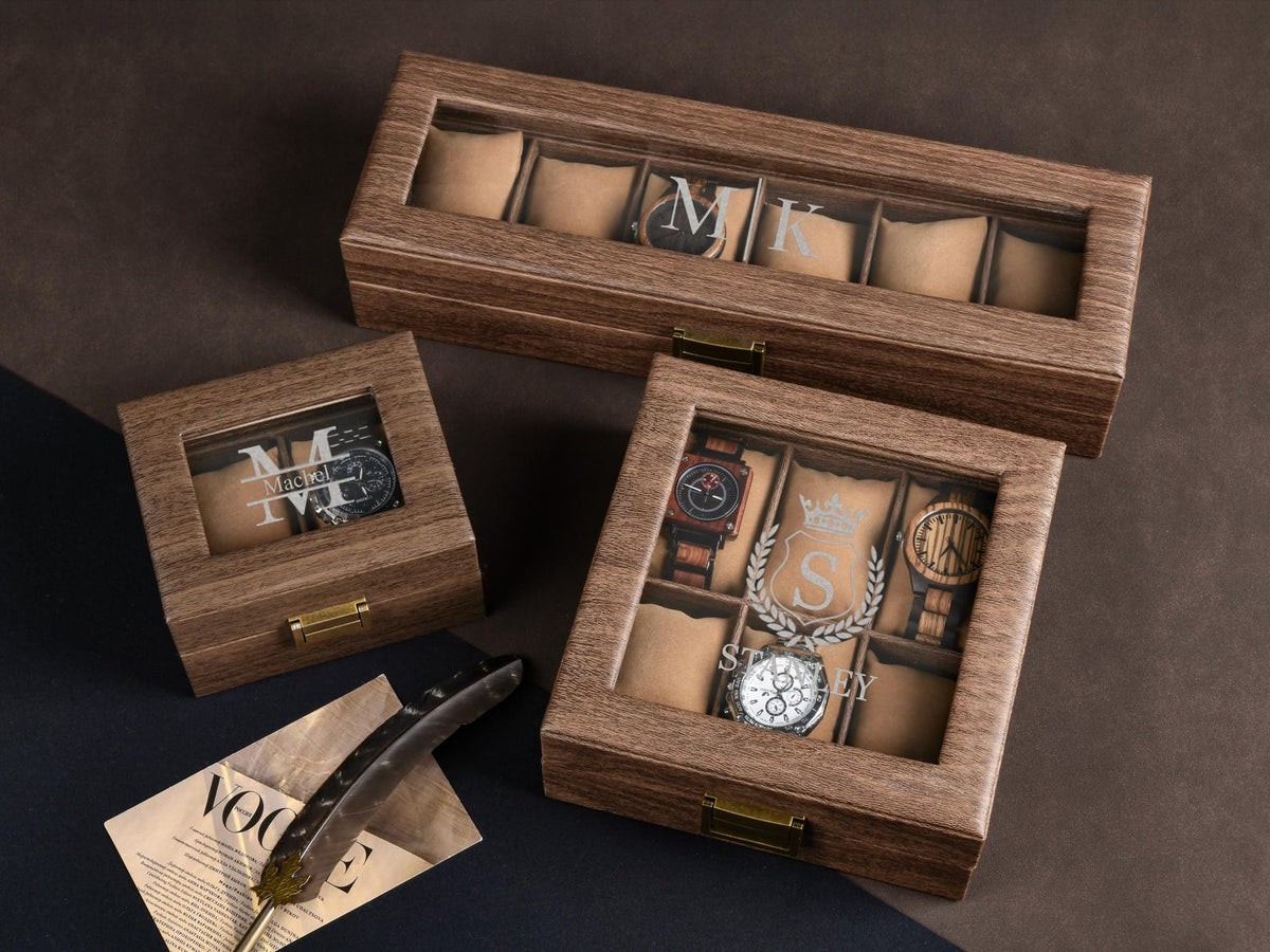 Personalized Watch Box, Custom Anniversary Gifts, Watch Case Storage, Gift for Him Dad Husband Boyfriend