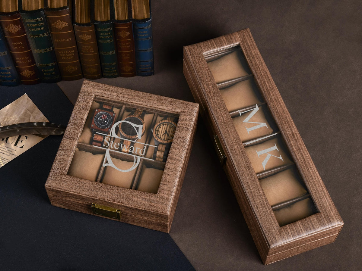 Personalized Watch Box, Custom Anniversary Gifts, Watch Case Storage, Gift for Him Dad Husband Boyfriend