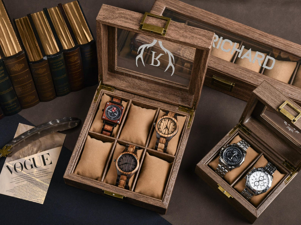 Personalized Watch Box, Custom Anniversary Gifts, Watch Case Storage, Gift for Him Dad Husband Boyfriend