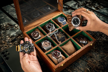 Handcrafted Wooden Watch Display Case for 4 Watches – Premium Luxury Rosewood Watch Organizer – Mens Watch Box – Perfect Birthday Gift