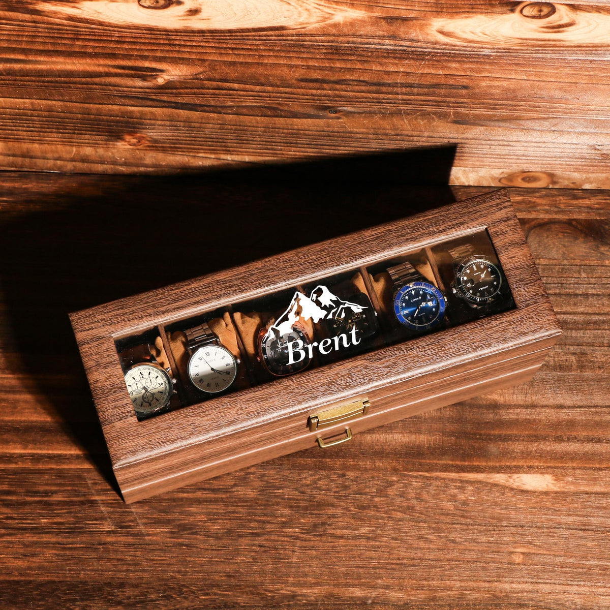 TWO Layers 12 Slot Personalized Men's Watch Box | Personalized Groomsmen Proposal Gifts | Wedding Favors for Men | Grain Leather watch box