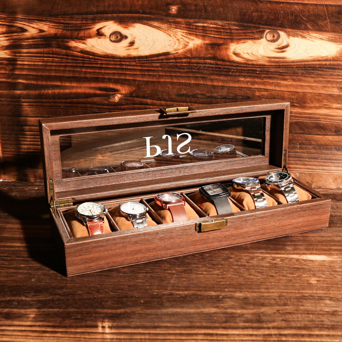 TWO Layers 12 Slot Personalized Men's Watch Box | Personalized Groomsmen Proposal Gifts | Wedding Favors for Men | Grain Leather watch box