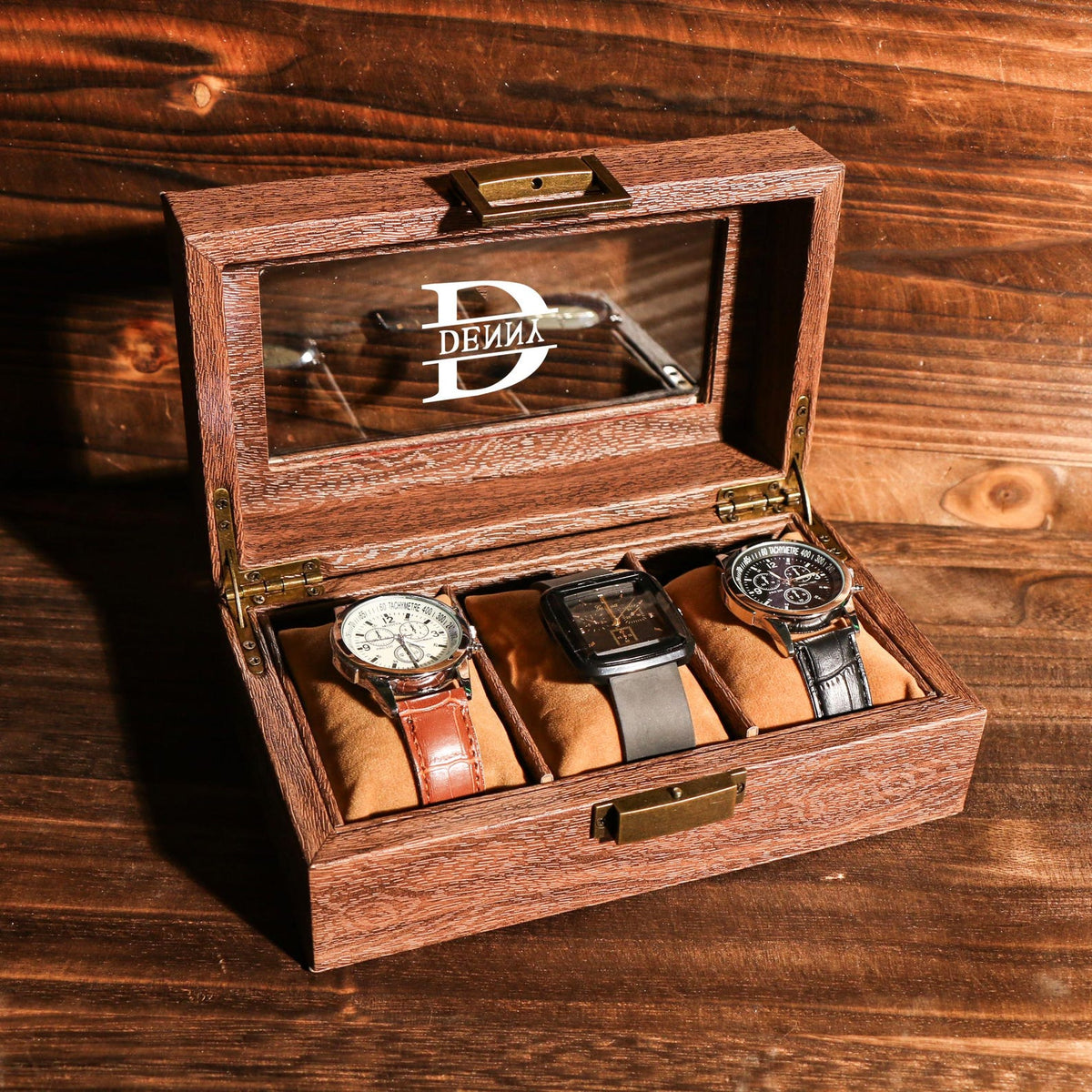 TWO Layers 12 Slot Personalized Men's Watch Box | Personalized Groomsmen Proposal Gifts | Wedding Favors for Men | Grain Leather watch box