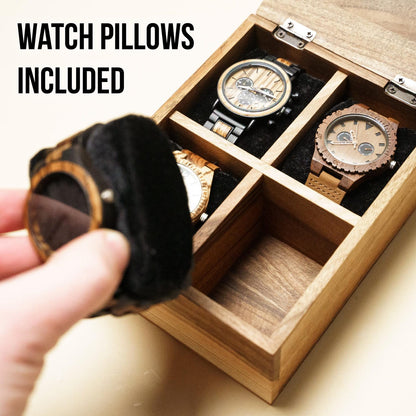 Wooden watch box display, Custom watch storage box, Wooden watch case w drawer, Watch holder box, Watch case organizer, Engraved watch case