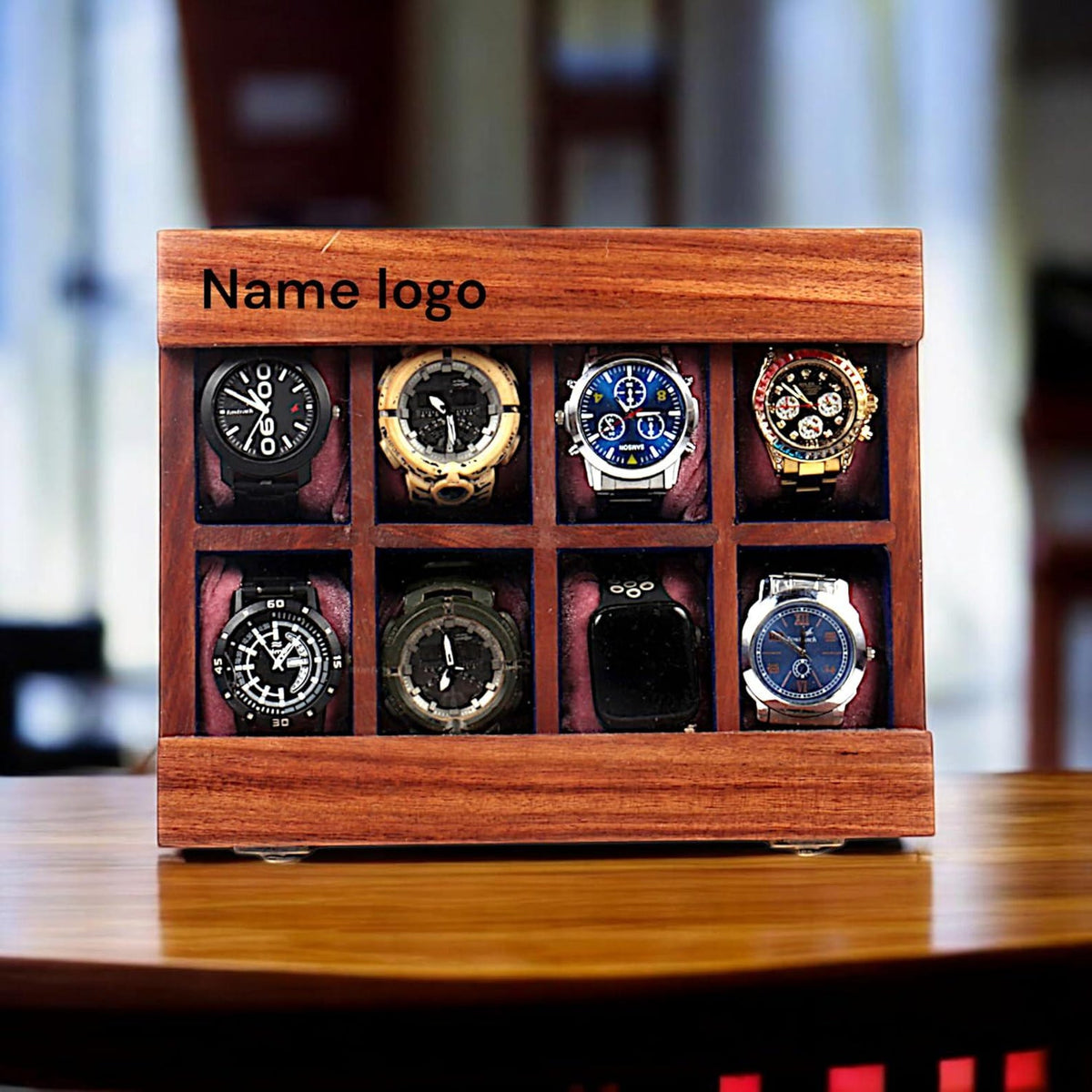 Personalized Rosewood Watch Box with Sunglasses Drawer: Engraved Men's Organizer