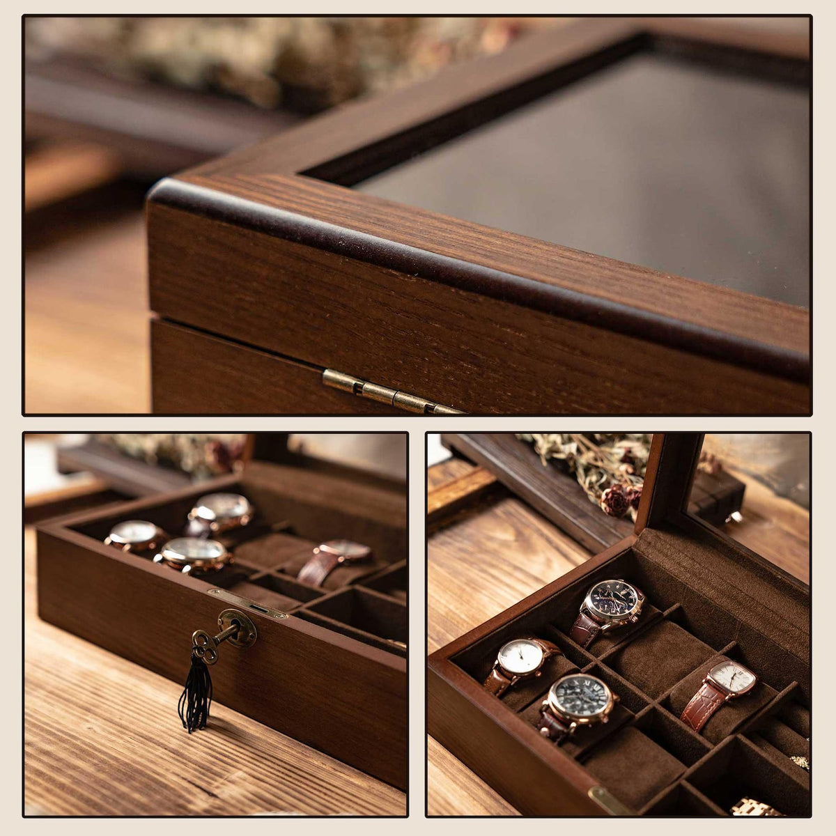 Personalized 3-in-1 Jewelry box, Sunglasses Box, Watch Box, Custom Gift For Husband, Storage box for Cufflinks, Anniversary Gift For Him