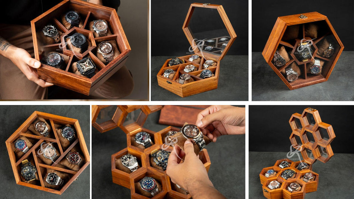 Free Personalized Luxury Watch Box for Men, Best Gift for Dad, Mens Watch Display Case 5th Year Anniversary Birthday Gift, Jewelry Organizer
