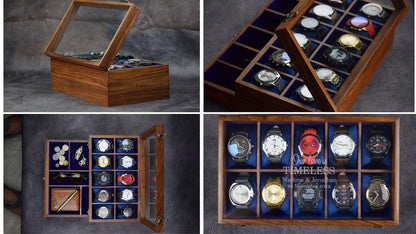 Free Personalized Rosewood watch box with drawer, Custom Father's Day Gift, Superior Men's Watch Display Case, Best Gift for him