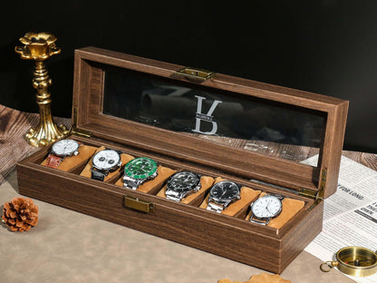 Custom Engraved Watch Box, Personalized Watch Case, Men watch jewelry box, Gifts for husband, Birthday /Christmas gifts for Men