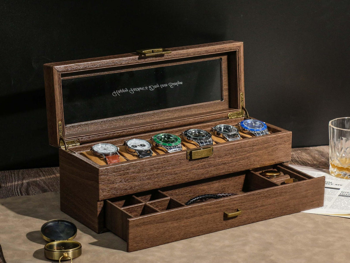 Custom Engraved Watch Box, Personalized Watch Case, Men watch jewelry box, Gifts for husband, Birthday /Christmas gifts for Men