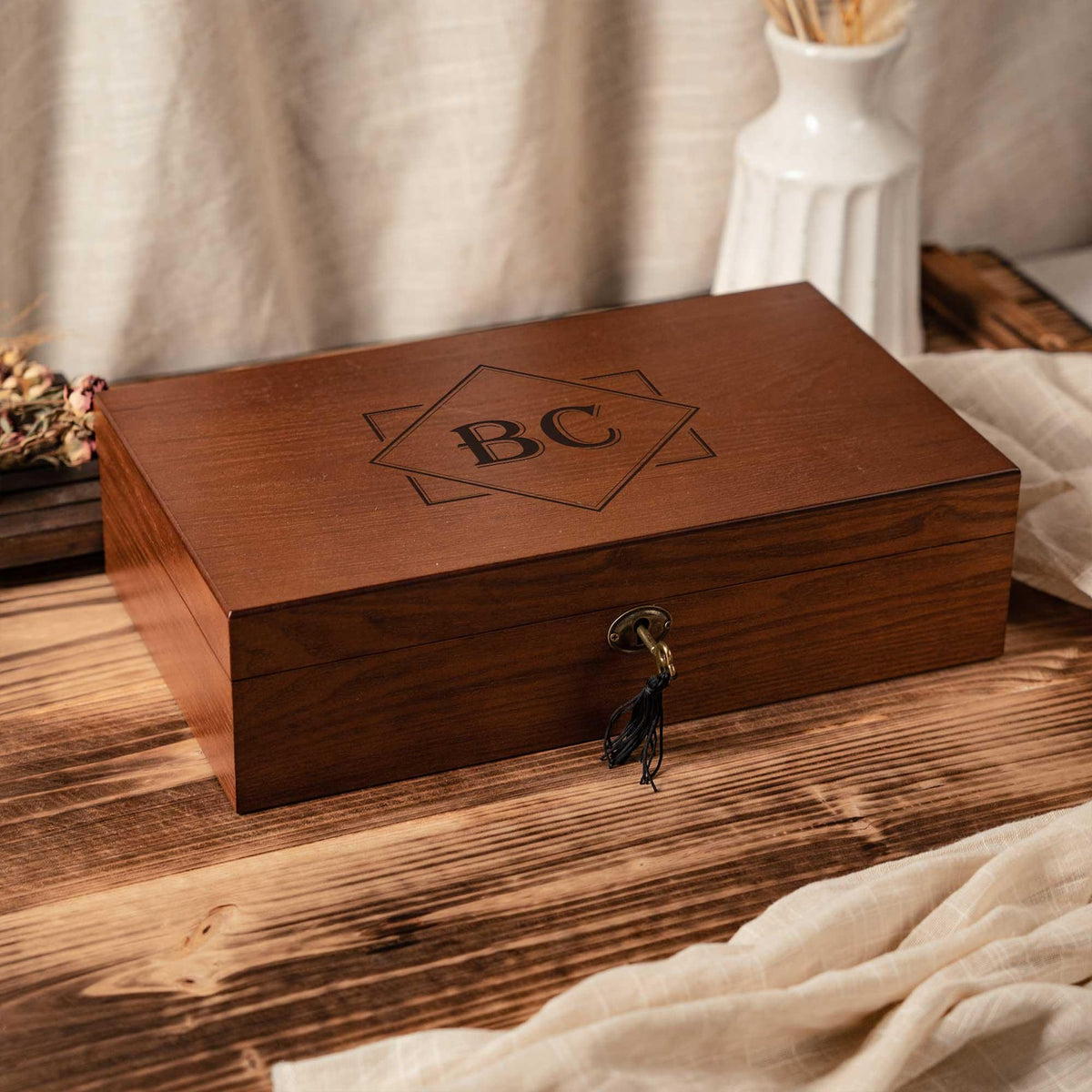 Personalized 3-in-1 Jewelry box, Sunglasses Box, Watch Box, Custom Gift For Husband, Storage box for Cufflinks, Anniversary Gift For Him