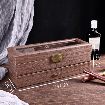 Custom Engraved 2 layer 6 Slot Leather Watch Box | Gift for Dad Birthday Gift for Men Anniversary Gift | Personalized Watch Storage Case
