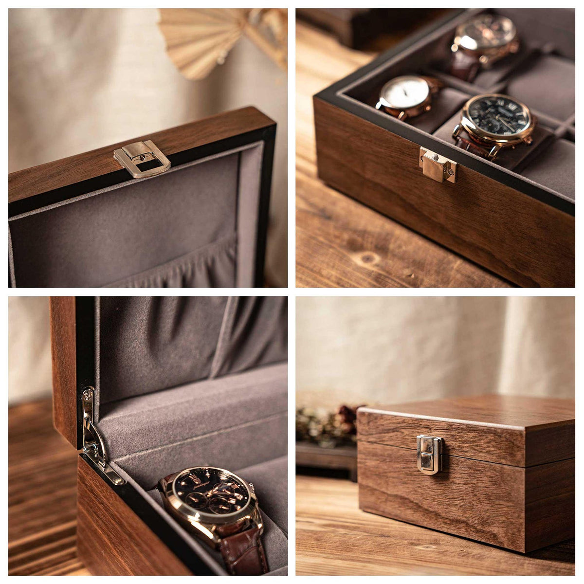 Engraved Wooden Watch Box for Men, Personalized Watch Box with Lock, Watch Organizer For Him, Watch Box With 6 slots, Anniversary Gifts