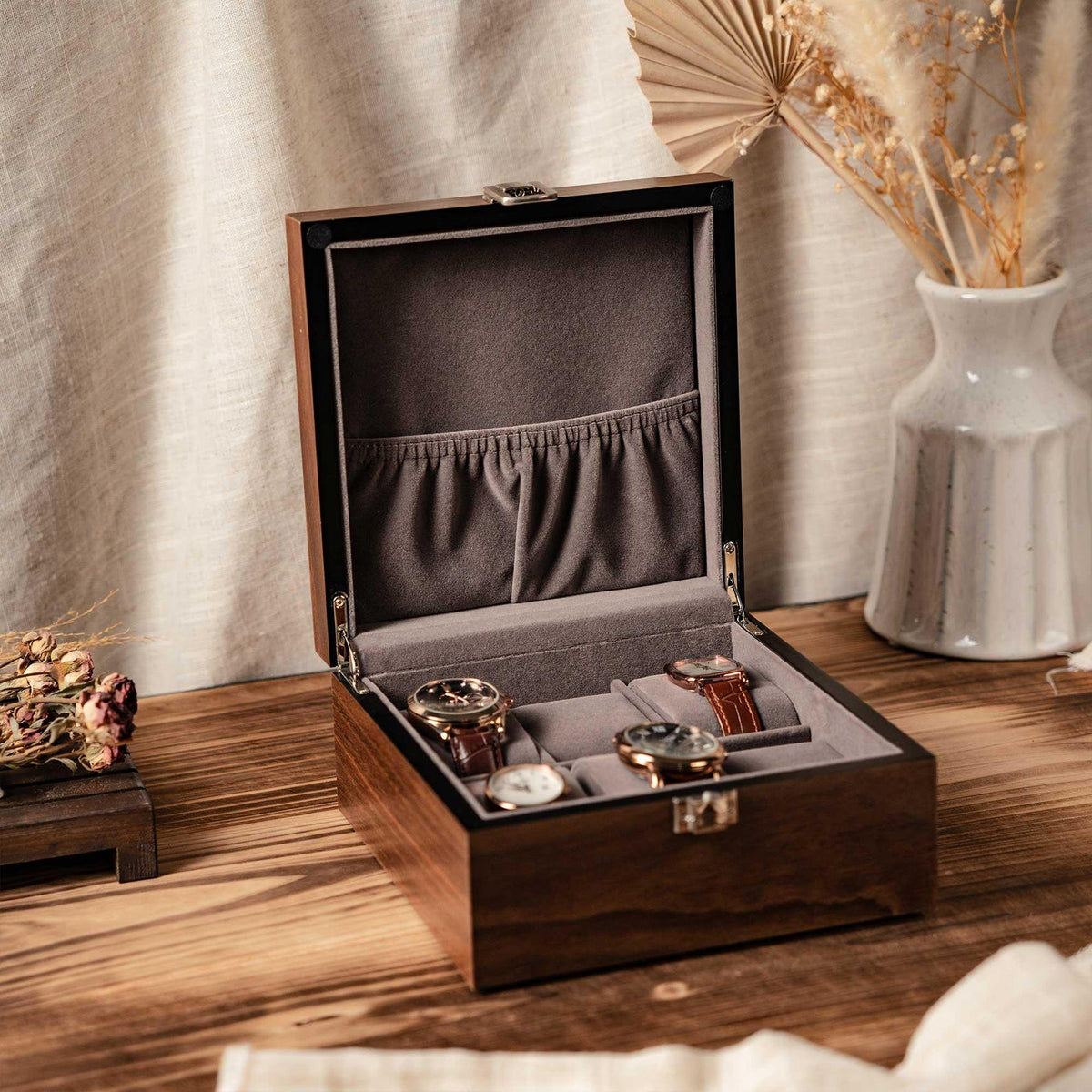 Engraved Wooden Watch Box for Men, Personalized Watch Box with Lock, Watch Organizer For Him, Watch Box With 6 slots, Anniversary Gifts