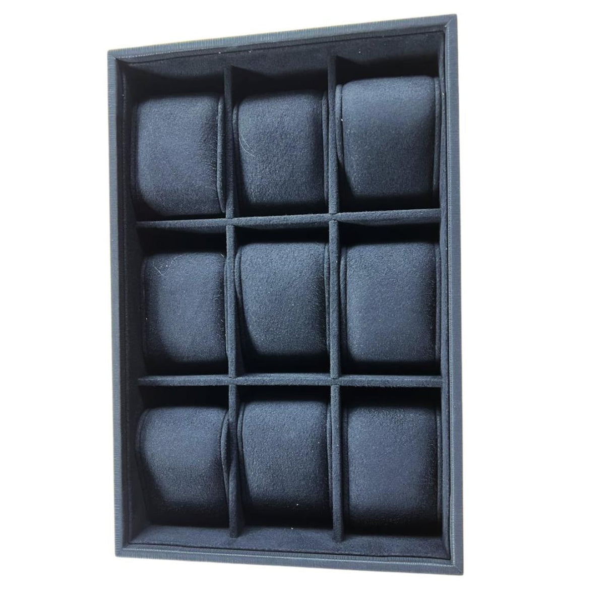 Elegant Deep Black Stackable Watch Tray | 9 Slot Watch Tray | 3 by 3 Watch Tray for Watch collectors, stores, businesses, individuals