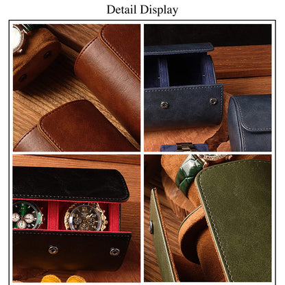 Personalized Leather Travel Watch Case for Four – Custom Groomsmen, Wedding & Father’s Day Gift,ersonalized Watch Box