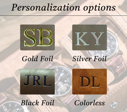 Personalized Leather Watch Roll: Travel Watch Case, Groomsmen Gift