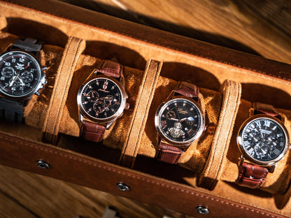 Personalized Leather Watch Roll: Travel Watch Case, Groomsmen Gift