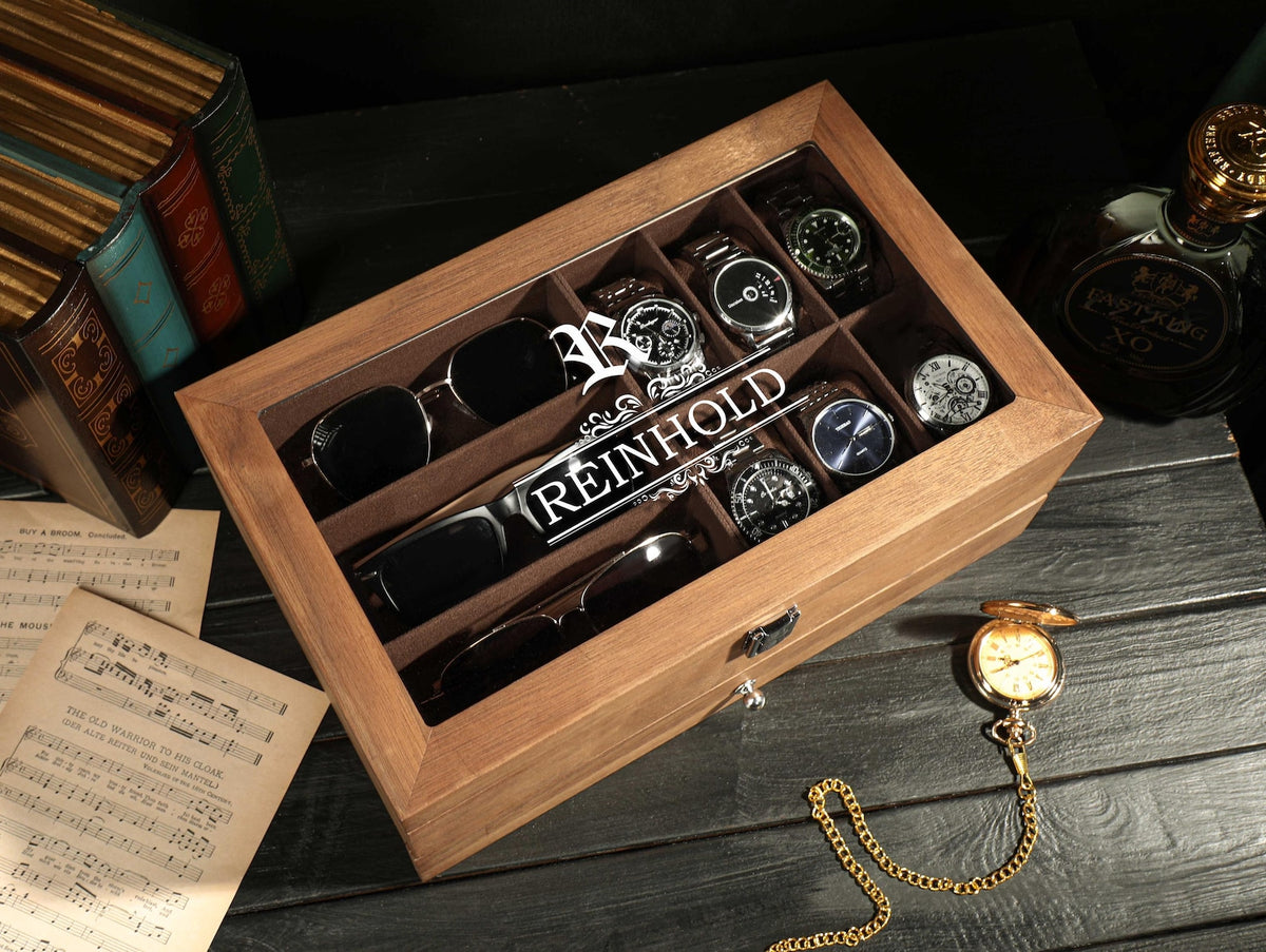 Personalized Watch Storage, Groomsmen Gifts, Engraved Watch Box for Men, Custom Christmas Gift, Watch Organizer, Watch Storage, Gift for Him