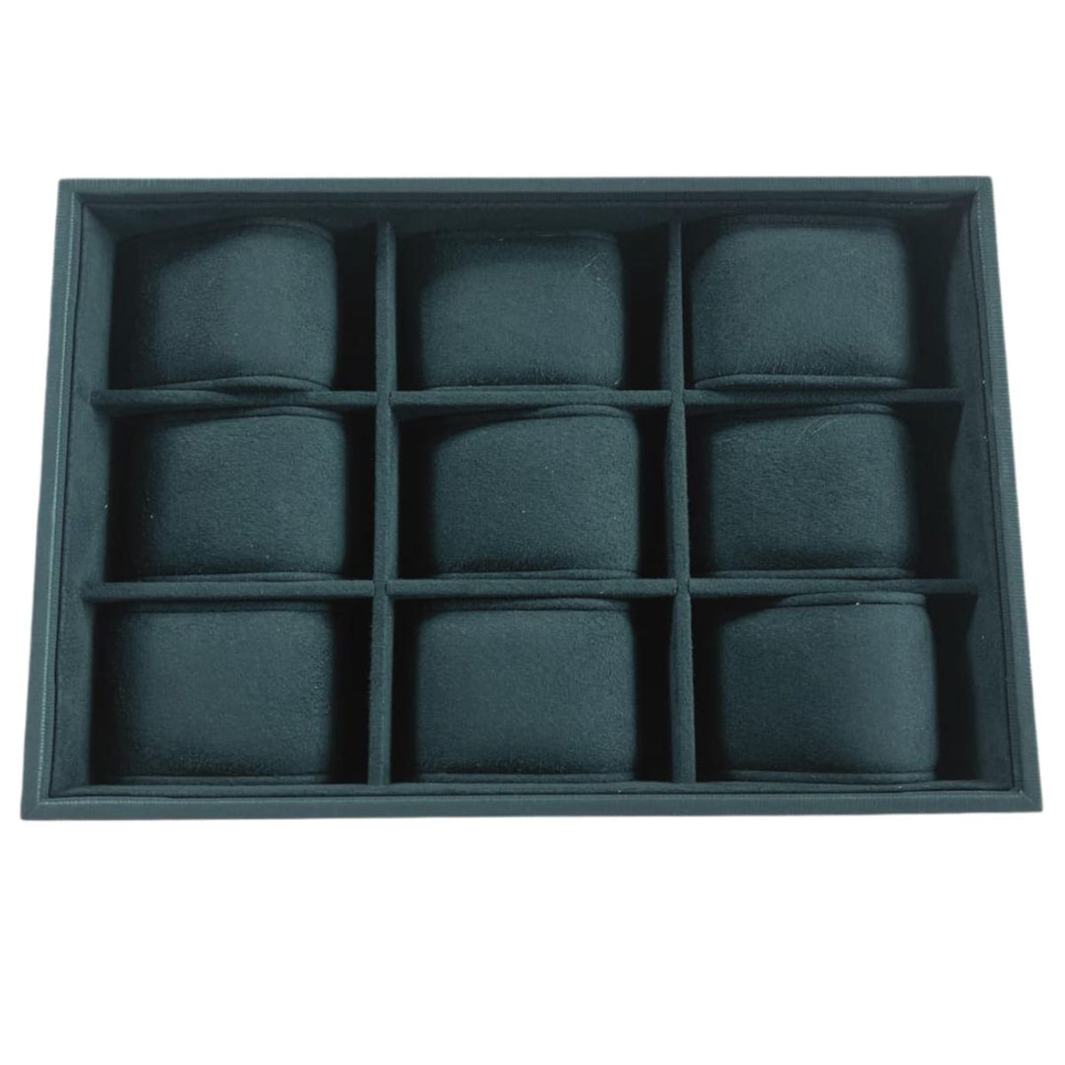 Elegant Deep Black Stackable Watch Tray | 9 Slot Watch Tray | 3 by 3 Watch Tray for Watch collectors, stores, businesses, individuals