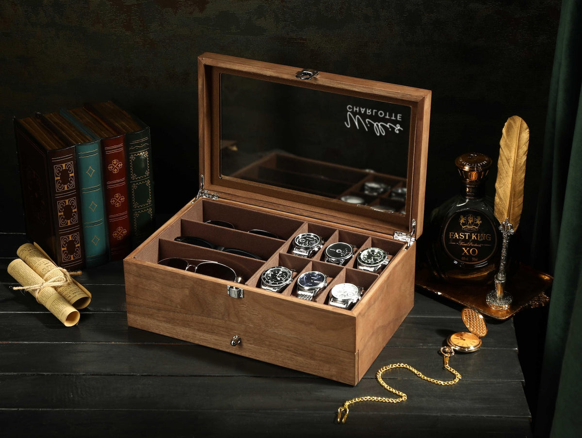 Personalized Watch Storage, Groomsmen Gifts, Engraved Watch Box for Men, Custom Christmas Gift, Watch Organizer, Watch Storage, Gift for Him