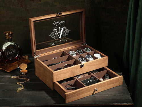Personalized Watch Storage, Groomsmen Gifts, Engraved Watch Box for Men, Custom Christmas Gift, Watch Organizer, Watch Storage, Gift for Him