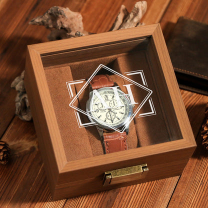 Personalized wooden Watch Box for 1 or 3, Gift for Husband, Luxury Gift for Him, Custom Engraved Watch Display Case, Personalized Name