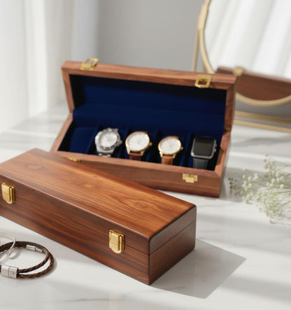 Solid Wood Watch Box Custom Watch Display Case: Personalize Jewelry Organizer for Men & Women