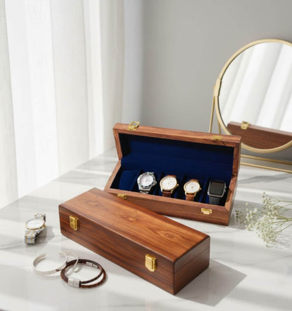 Solid Wood Watch Box Custom Watch Display Case: Personalize Jewelry Organizer for Men & Women
