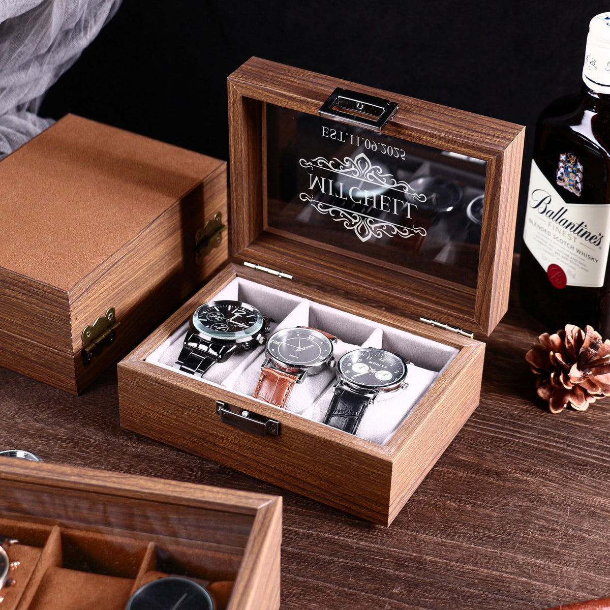 Personalised Watch Box for 3 6 10 slot Watches Storage | Customized Watch Storage Jewelry Box | 2025 Christmas gifts for husband