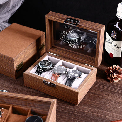 Personalised Watch Box for 3 6 10 slot Watches Storage | Customized Watch Storage Jewelry Box | 2025 Christmas gifts for husband