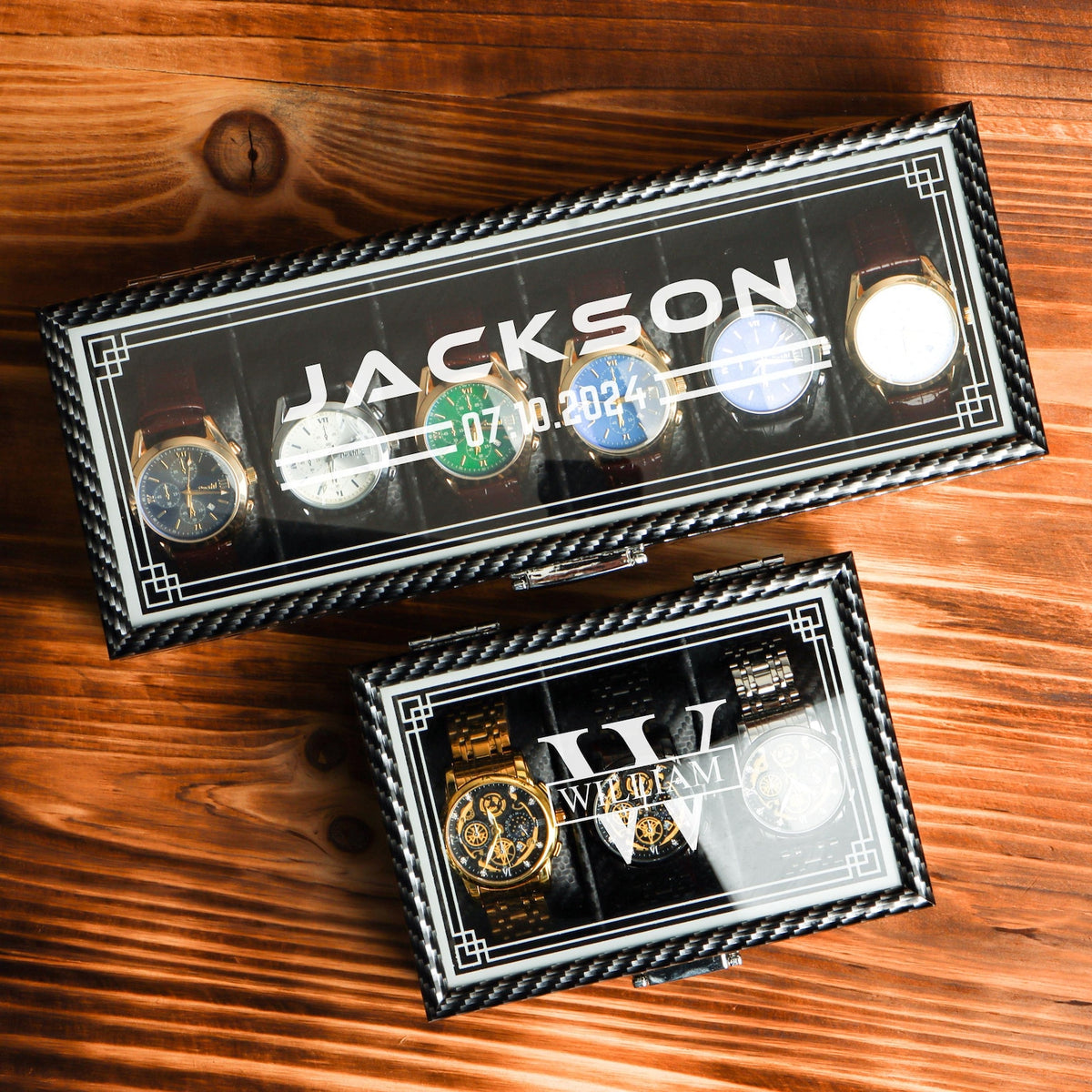 Custom Christmas Gift for him,Personalized Watch Storage,Custom Engraved Watch Box for Men, Watch Case, Personalized Gift for Him Husband