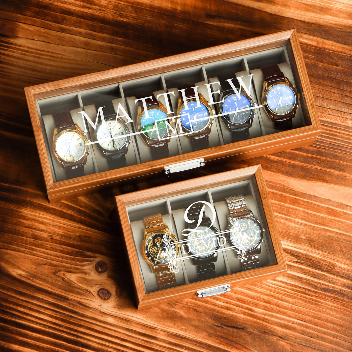 Custom Christmas Gift for him,Personalized Watch Storage,Custom Engraved Watch Box for Men, Watch Case, Personalized Gift for Him Husband