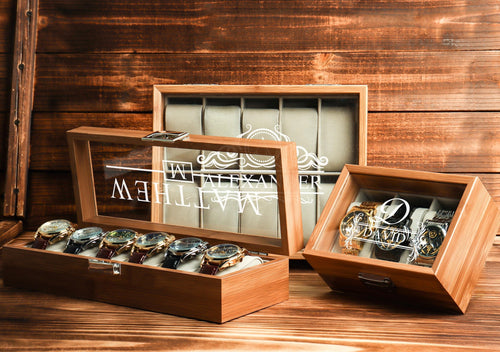 Custom Christmas Gift for him,Personalized Watch Storage,Custom Engraved Watch Box for Men, Watch Case, Personalized Gift for Him Husband