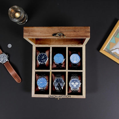 Luxury Wooden Watch Box – Handmade Watch Organizer with 12 Slots