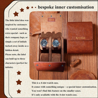 Personalized Leather Travel Watch Case for Four – Custom Groomsmen, Wedding & Father’s Day Gift,ersonalized Watch Box