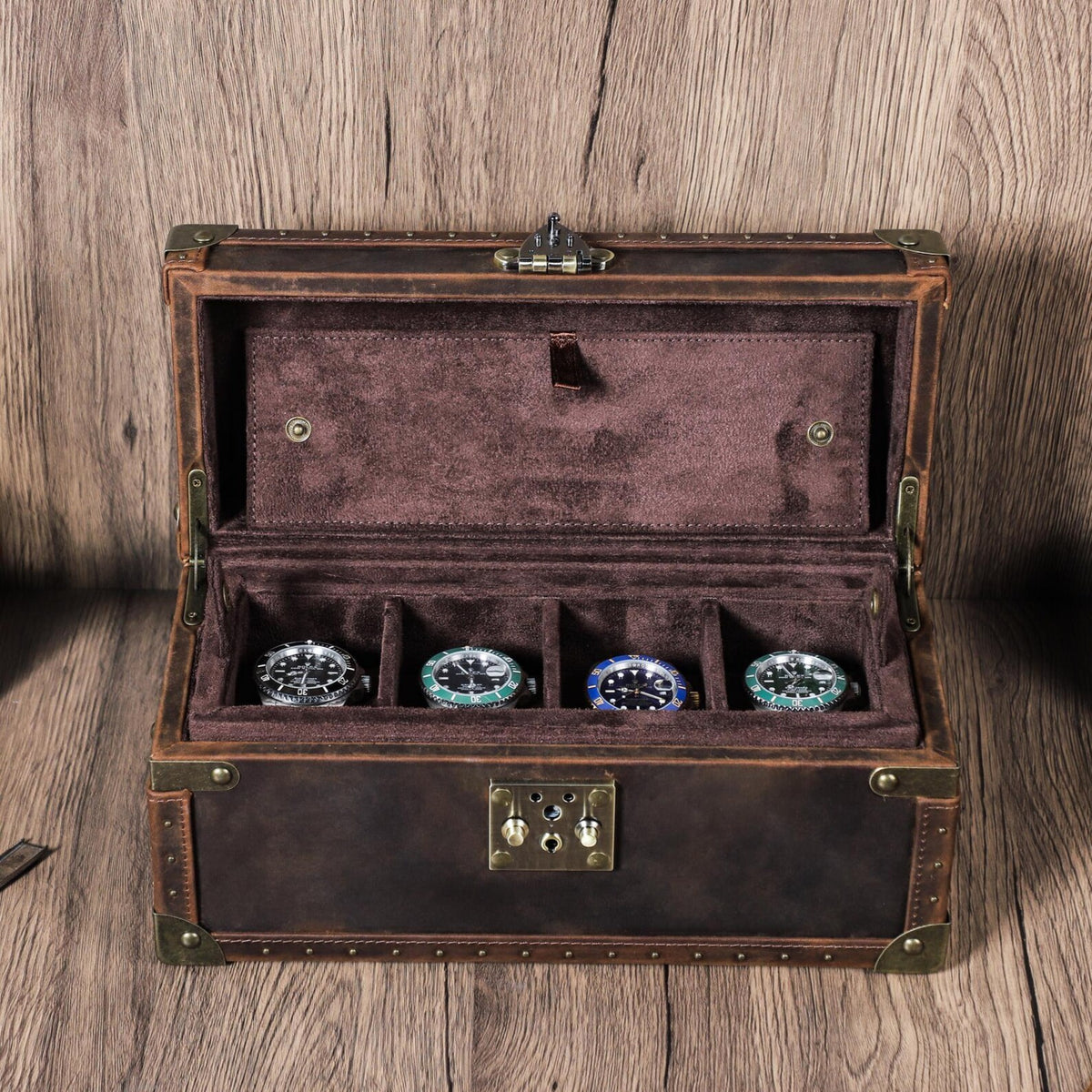 Luxury Leather Watch Organizer Box, Handmade Lock Watch Case, Travel Watch Organizer Holder, Watch Display Box, Groomsmen Gift