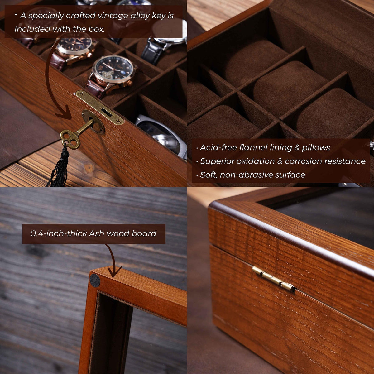 Personalized Wood Jewelry Box, Sunglasses & Watch Storage, Gift For Him