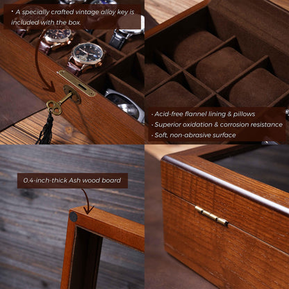 Personalized Wood Jewelry Box, Sunglasses & Watch Storage, Gift For Him