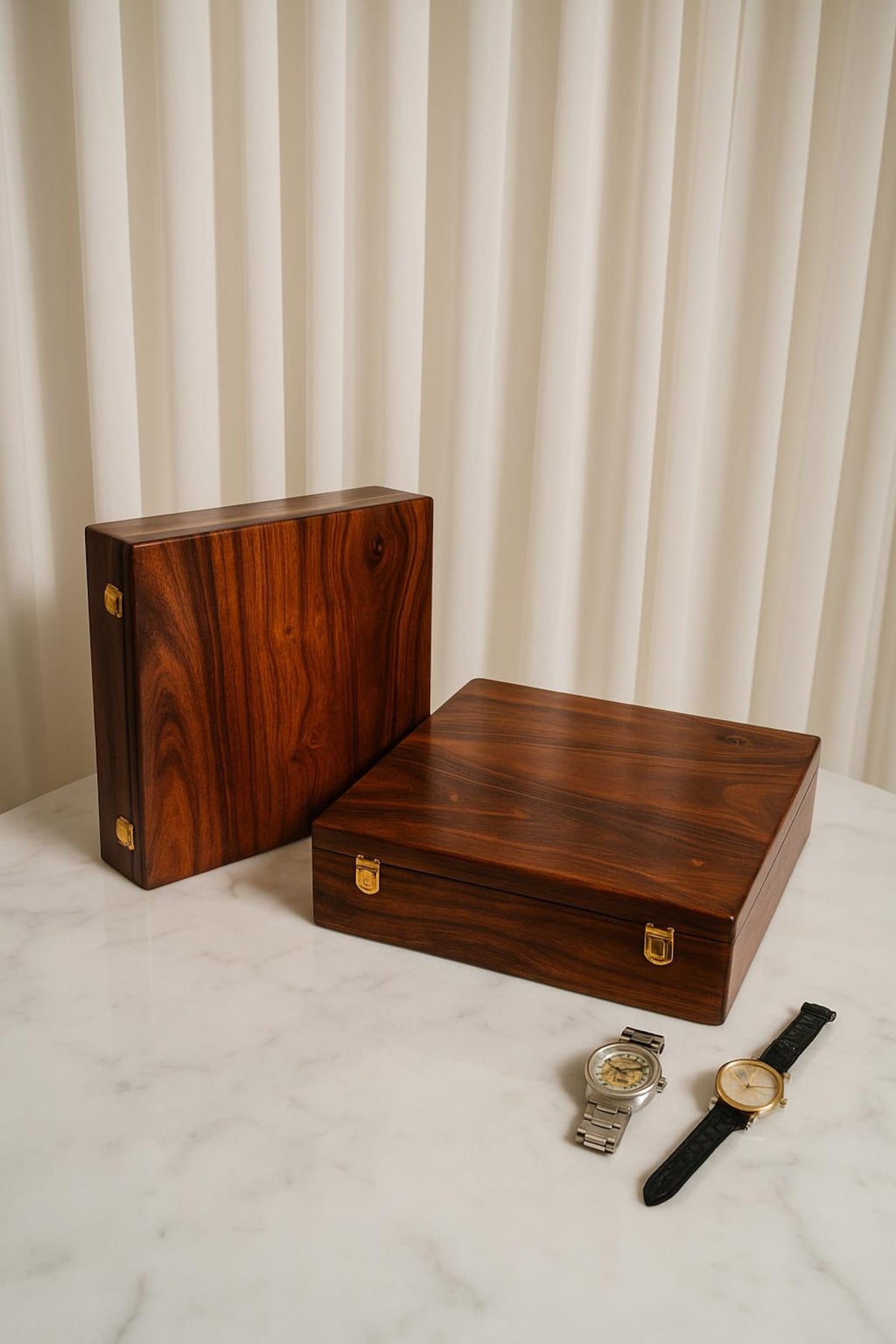 15 Slot Wooden Watch Case – Custom Engraved Jewellery Organizer Box, Gift for Husband, Father & Watch Collector