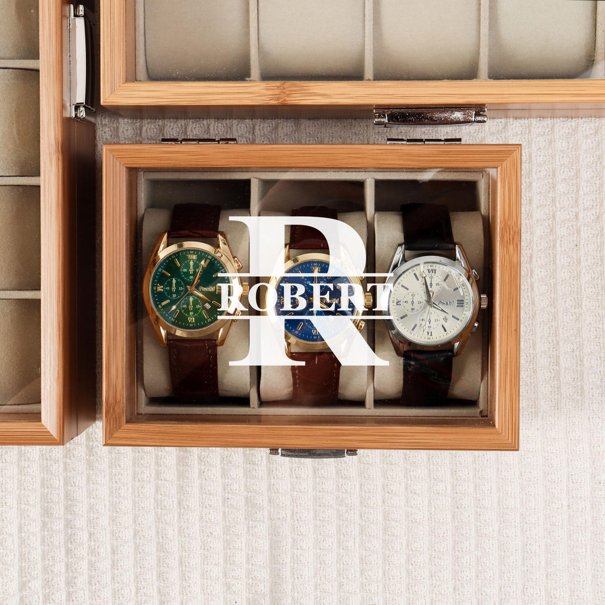 Personalized Wooden Watch Box, Gift for Men, Engraved Watch Holder, Birthday Gift for Him, Valentines Gift, Boyfriend Gift, Anniversary Gift