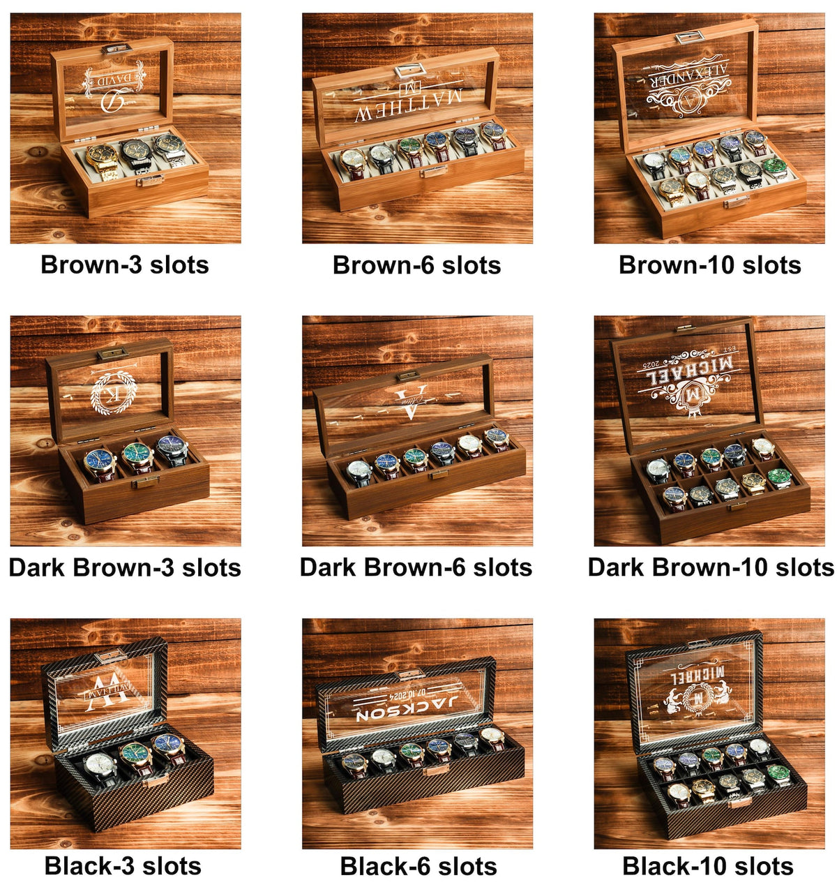 Personalized Wooden Watch Box, Engraved Watch Holder, Birthday Gift for Him, Fathers Day Gift, Boyfriend Gift, Anniversary Gift for Husband