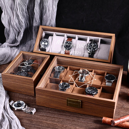 Personalised Watch Box for 3 6 10 slot Watches Storage | Customized Watch Storage Jewelry Box | 2025 Christmas gifts for husband