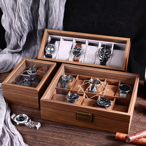 Personalised Watch Box for 3 6 10 slot Watches Storage | Customized Watch Storage Jewelry Box | 2025 Christmas gifts for husband