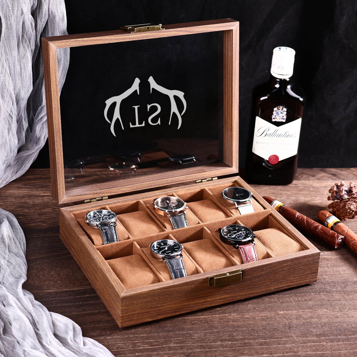 Personalised Watch Box for 3 6 10 slot Watches Storage | Customized Watch Storage Jewelry Box | 2025 Christmas gifts for husband