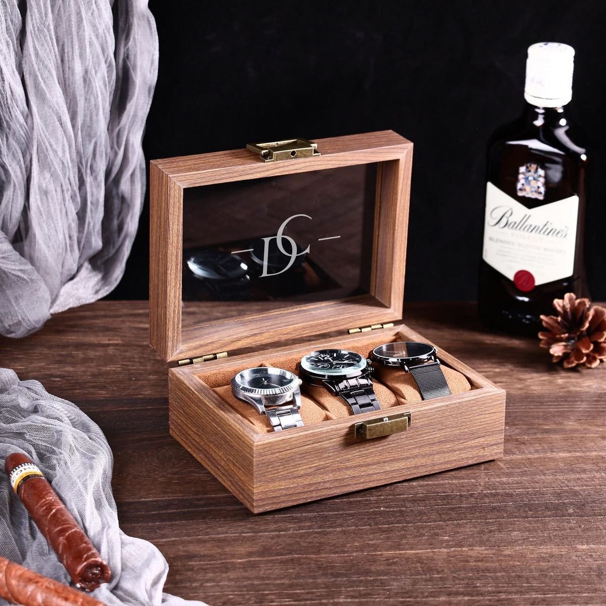 Personalised Watch Box for 3 6 10 slot Watches Storage | Customized Watch Storage Jewelry Box | 2025 Christmas gifts for husband