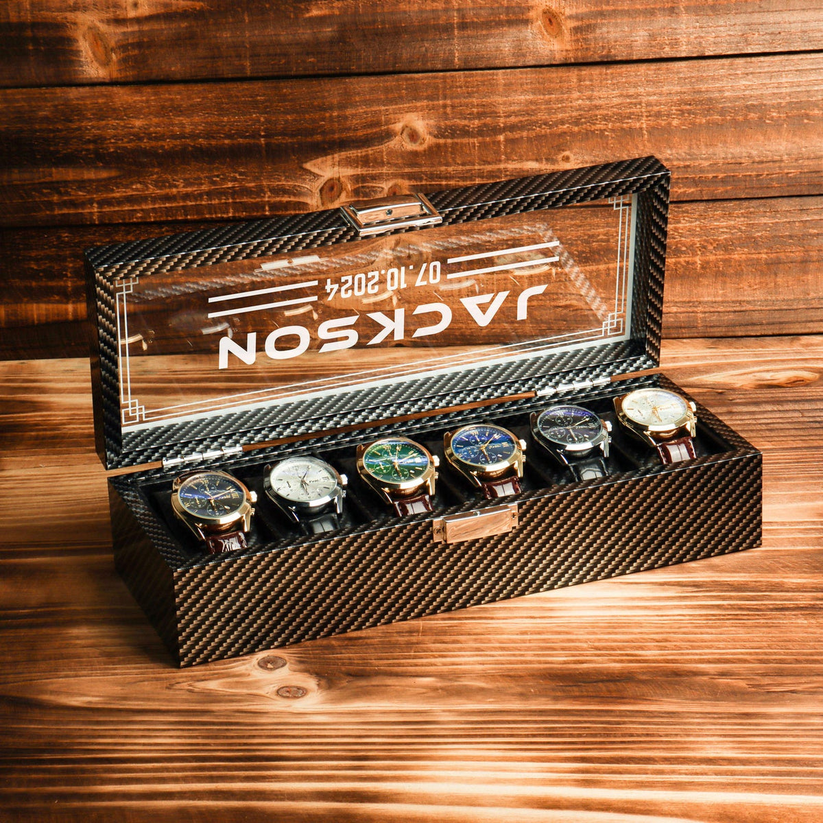 Custom Christmas Gift for him,Personalized Watch Storage,Custom Engraved Watch Box for Men, Watch Case, Personalized Gift for Him Husband