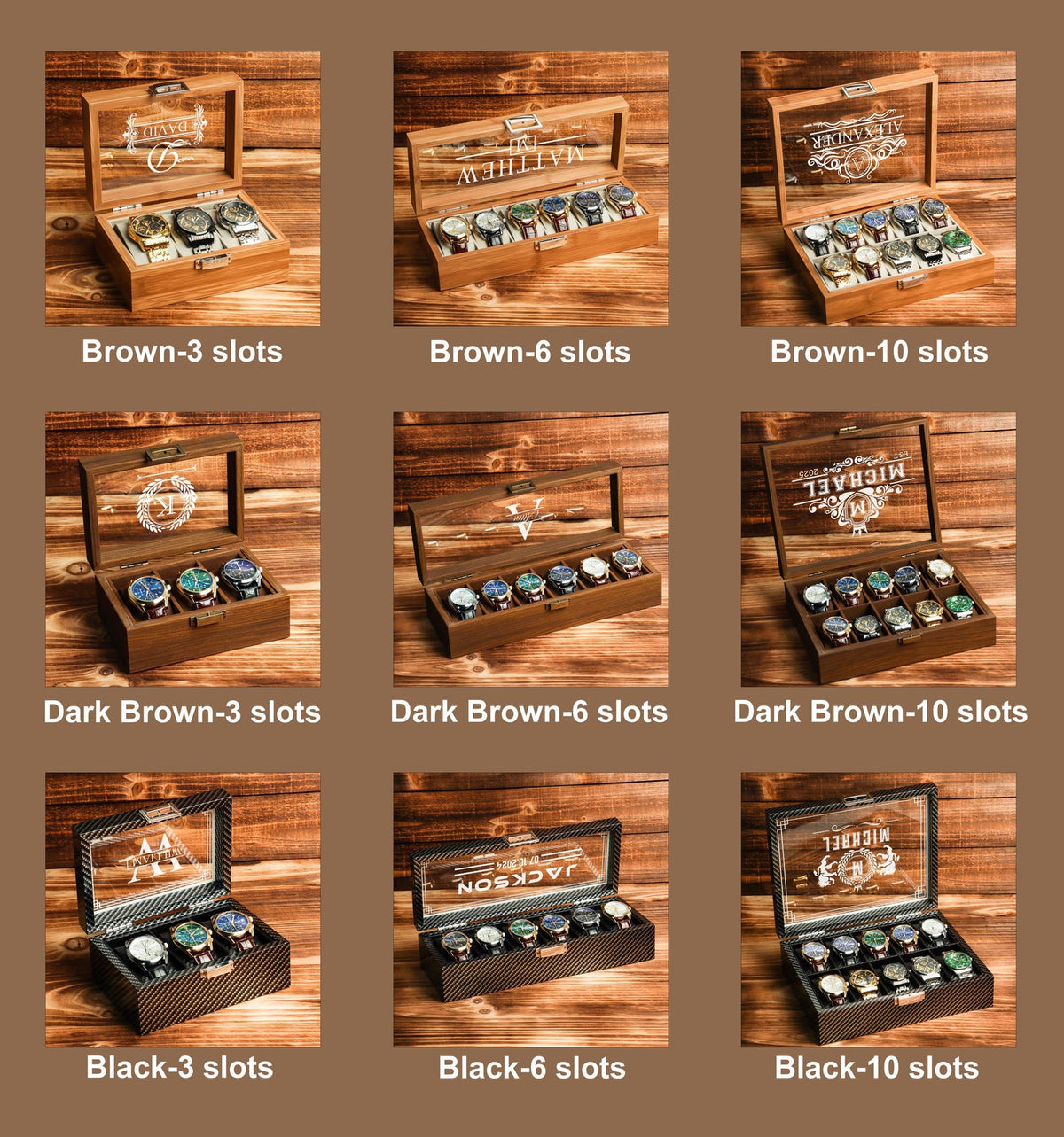 Custom Christmas Gift for him,Personalized Watch Storage,Custom Engraved Watch Box for Men, Watch Case, Personalized Gift for Him Husband