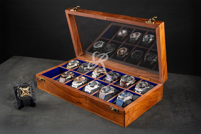 Free Personalized Rosewood Watch Case for Men, Handmade Vintage Men's Wooden Watch Box with Drawer – Custom Watch Holder & Gift for Him
