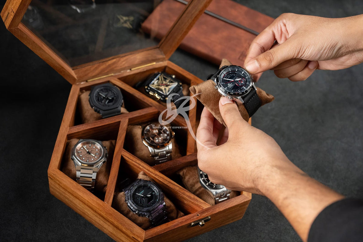 Free Personalized Luxury Watch Box for Men, Best Gift for Dad, Mens Watch Display Case 5th Year Anniversary Birthday Gift, Jewelry Organizer